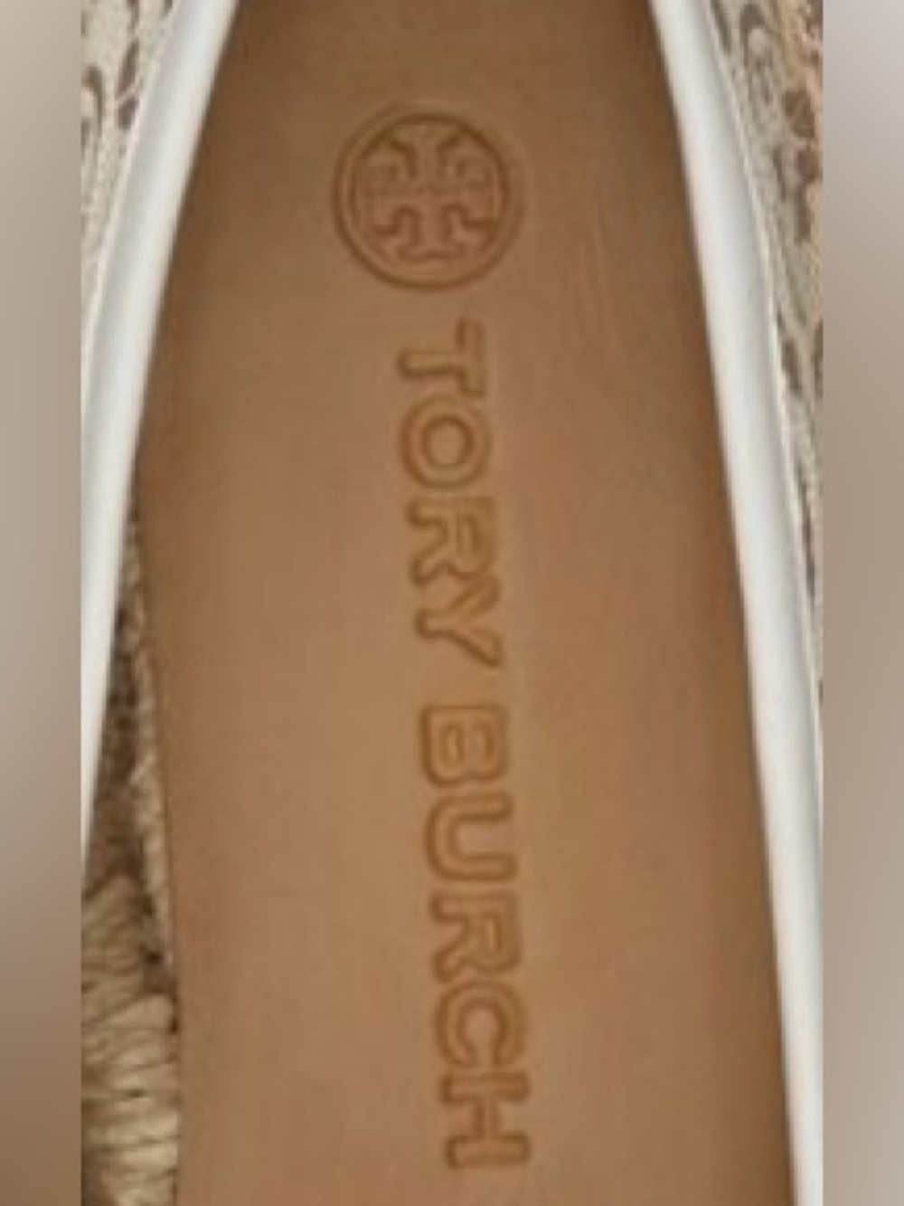 Tory Burch Beige Logo-Pattern Espadrille Slip-Ons - Picture 5 of 5